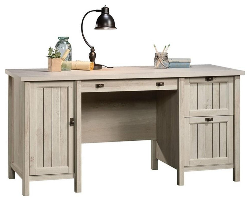Sauder Costa Engineered Wood 3-Drawers Computer Desk in Chalked Chestnut