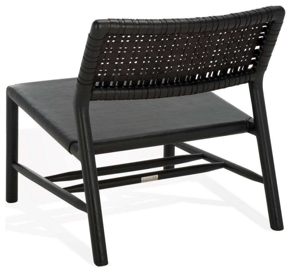Safavieh Couture Valdina Woven Leather Acccent, Black