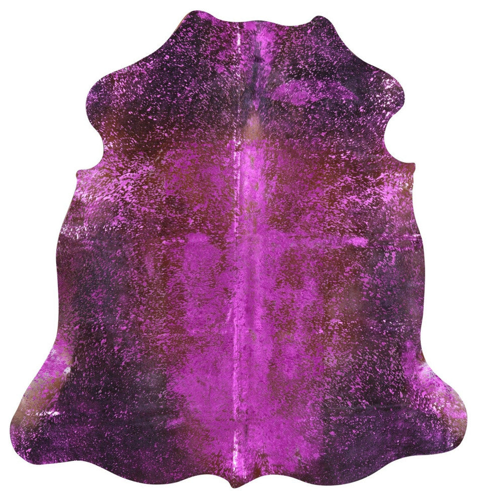 Pink Metallic Cowhide Rug 6' 1" X 6' 0" C2165