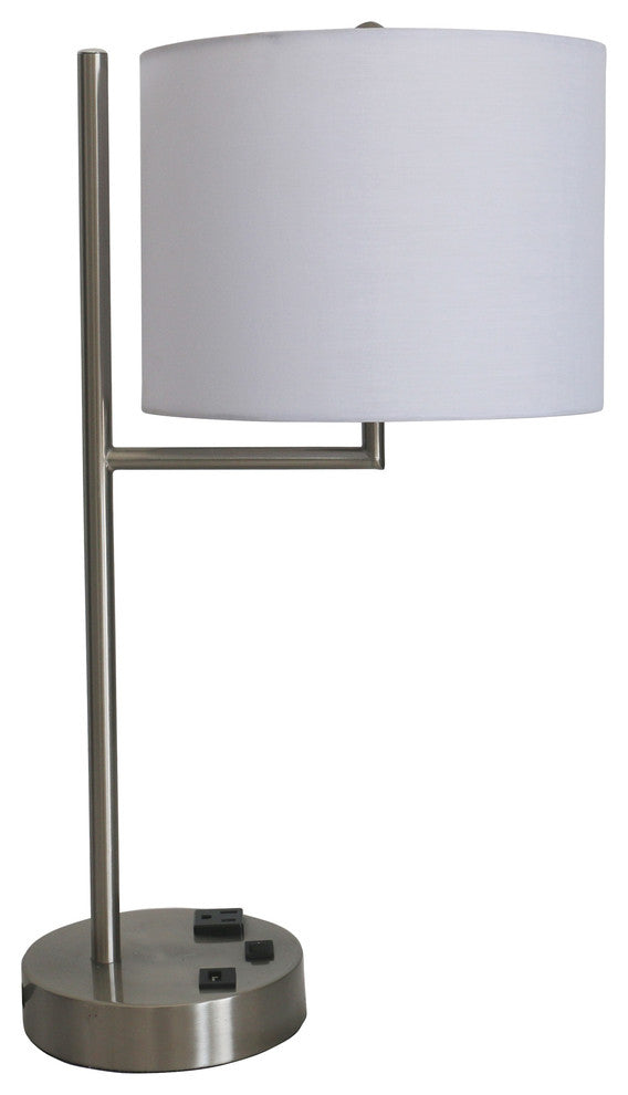 Metal Table Lamp, Brushed Nickel, 20"