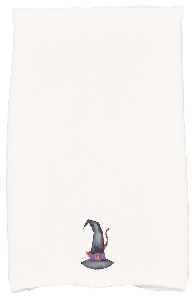 Cat Behind the Hat 18"x30" Cream Halloween Print Kitchen Towel