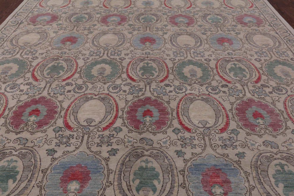 William Morris Hand Knotted Wool Rug 9' 1" X 11' 4" Q4614