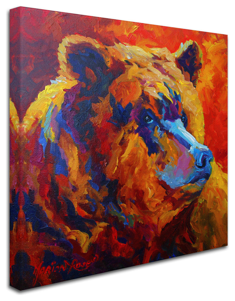 Marion Rose 'Grizz Portrait II' Canvas Art, 18" x 18"