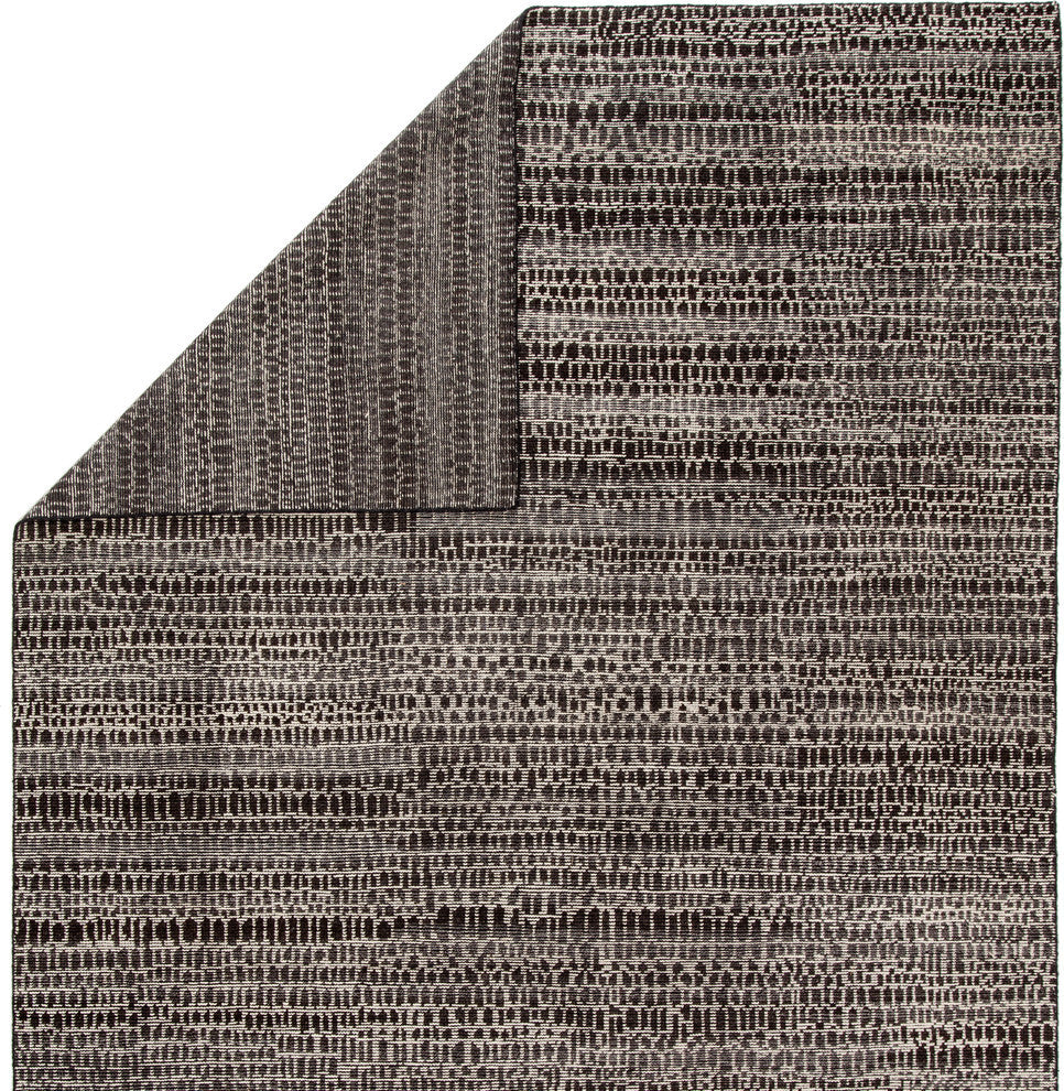 Pollack by Jaipur Living Kinetic Knotted Trellis Black/Ivory Area Rug, 10'x14'