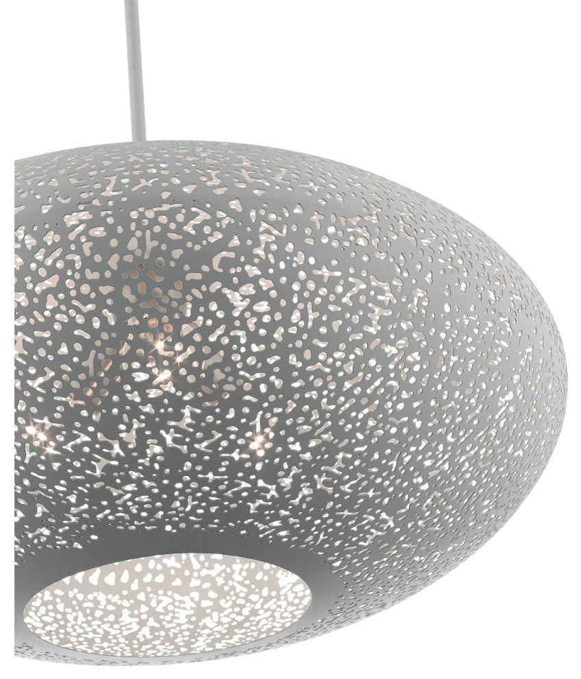 Livex Lighting Charlton 3 Light Nordic Gray, Brushed Nickel Accents XL Pendant