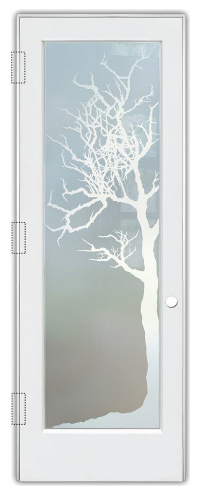 Interior Prehung Door or Interior Slab Door - Winter Tree - Primed - 24" x...
