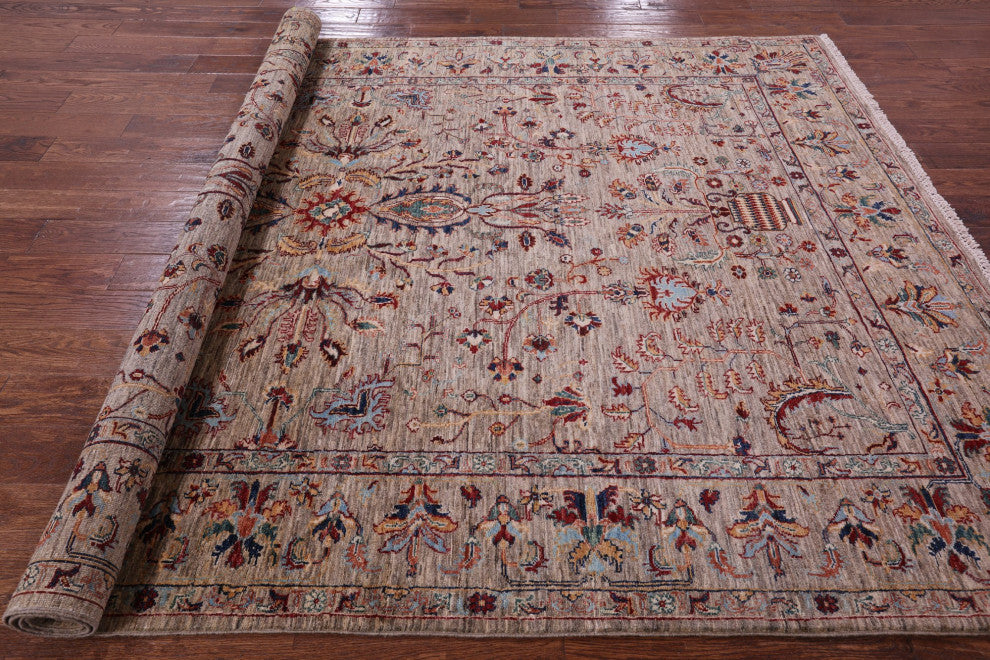 Handmade Persian Tabriz Wool Rug 6' 9" X 9' 10" Q11280