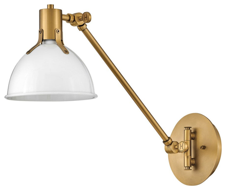 Hinkley Argo 1-Light Small Wall Sconce 3480PT, Polished White