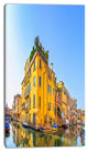 Venice Cityscape Water Canal, Abstract Canvas Artwork, 16"x32"