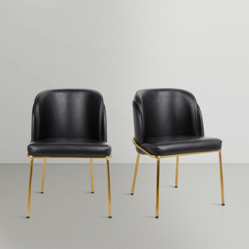 Jagger Upholstered Dining Chair, Black, Set of 2