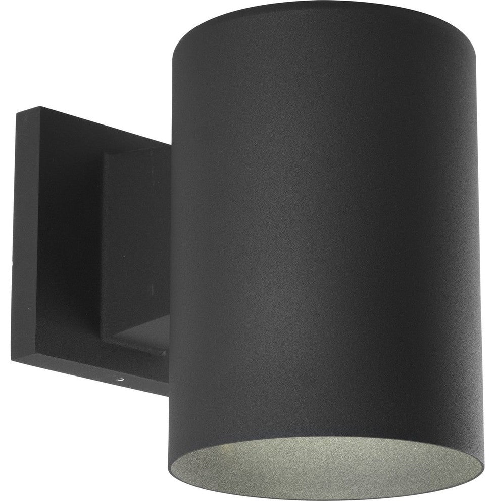 Progress Lighting 1-Light Wall Lantern Metal Cylinder, Black