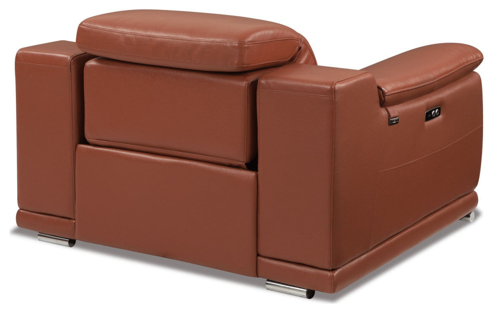 Veneto Italian Leather Power Reclining Chair, Camel