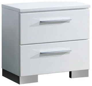 Elegant Bedroom Set, Nightstand & Full Bed With LED Lighted Headboard