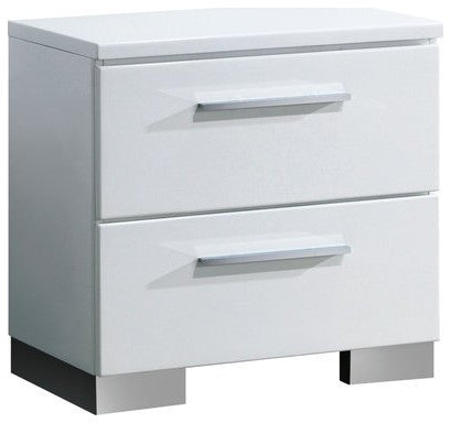 Elegant Bedroom Set, Nightstand & Full Bed With LED Lighted Headboard