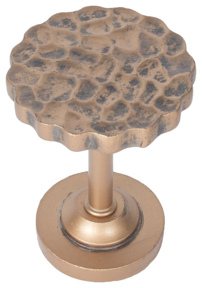 Hammered Drapery Medallion Holdback, Copper