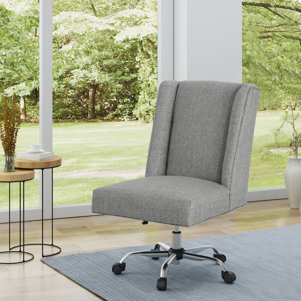 GDF Studio Tucker Traditional Home Office Chair, Gray