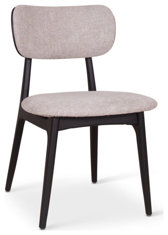 Claudia Side Chair, Set of 2, Harvest Jute Upholstery, Ebano