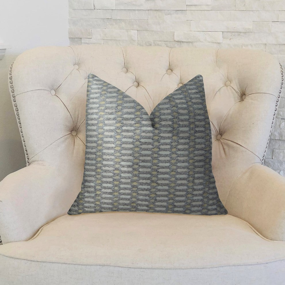 Trivoli Circle Gray and Cream Handmade Luxury Pillow, 20"x36" King