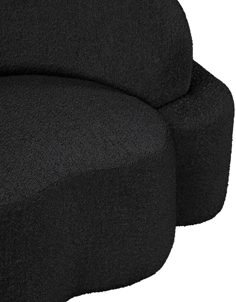 Principessa Boucle Fabric Chair, Black, Loveseat