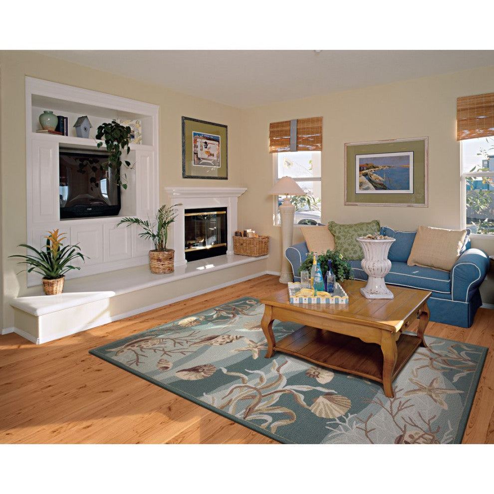 KAS Sonesta 2003 Seafoam Shells Area Rug, 5'x7'6"