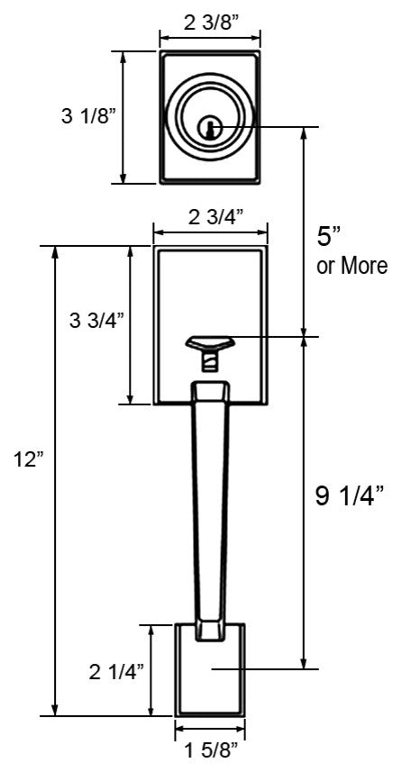 Square Contemporary Door Lever, Style 8048, Dark Oil Rubbed Bronze, Handleset