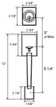 Square Contemporary Door Lever, Style 8048, Dark Oil Rubbed Bronze, Handleset