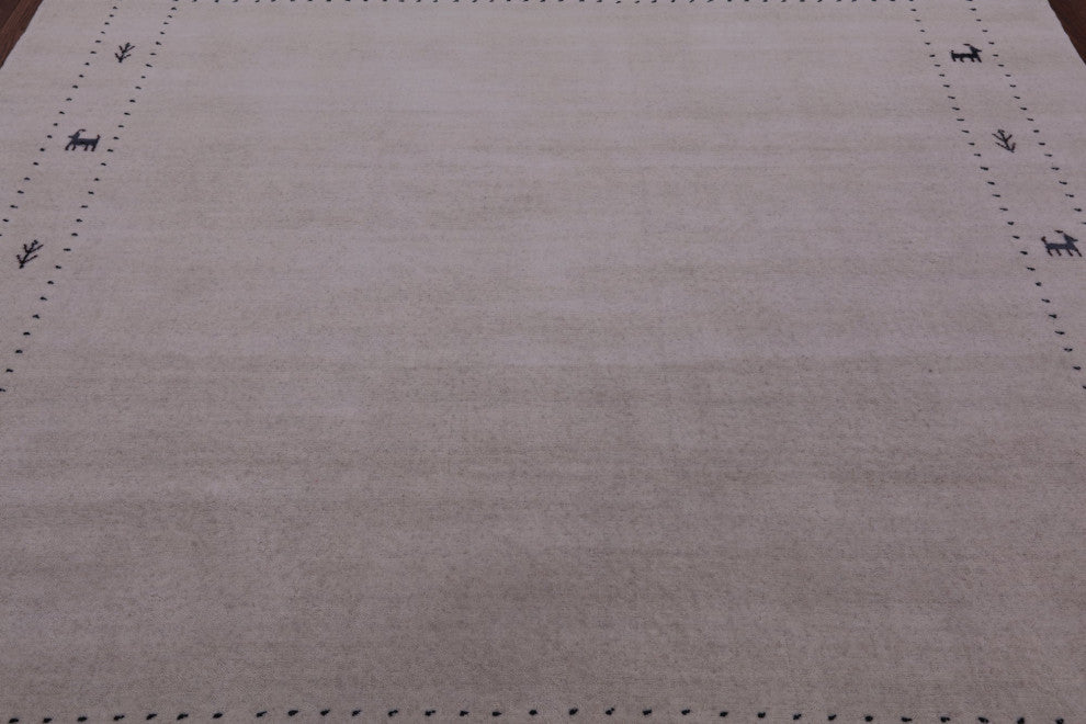 6' Square Persian Gabbeh Handmade Wool Rug - Q15235