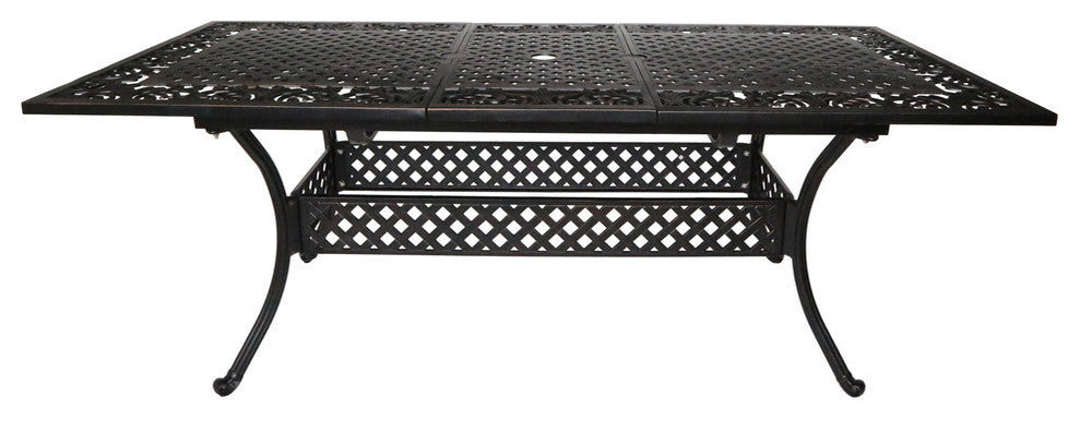 GDF Studio Phoenix Outdoor 64"-81" Expandable Cast Aluminum Dining Table