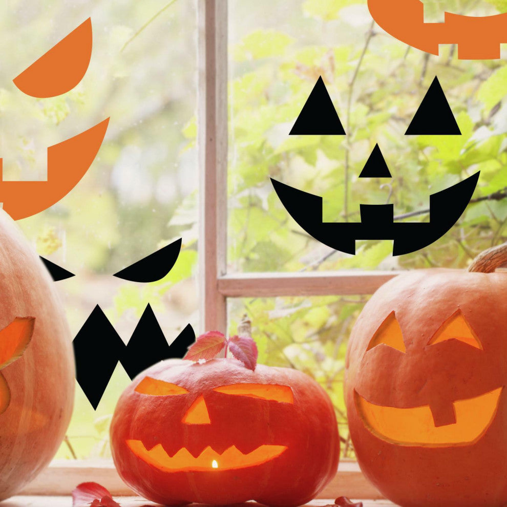 Halloween Pumpkin Faces GLD Wall Decals
