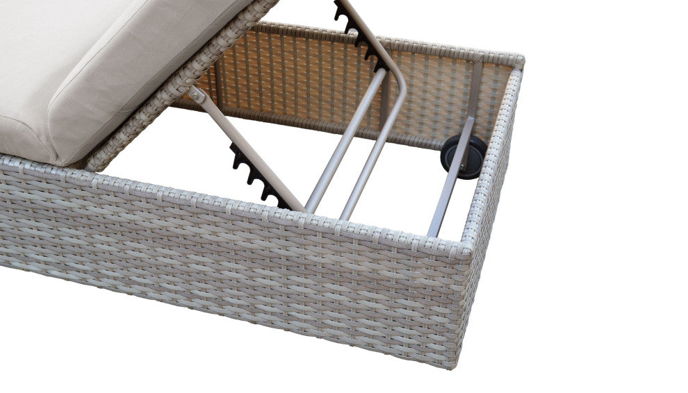 Fairmont Wheeled Chaise Set of 2 Outdoor Wicker Patio Furniture in White