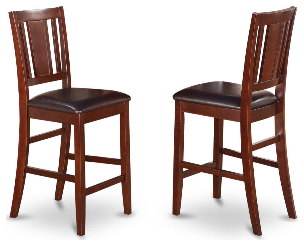 5 Pc Counter Height Dining Room Set -Pub Table And 4 Kitchen Bar Stool, Mahogany