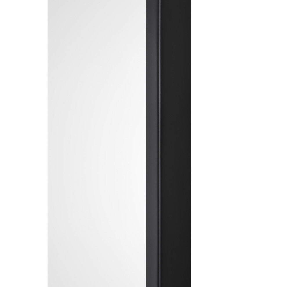 Lamia Arched Modern Matte Black Framed Wall Mirror