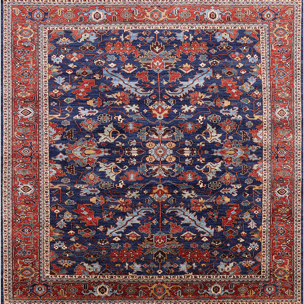 Ahgly Company Indoor Square Mid-Century Modern Area Rugs, 7' Square