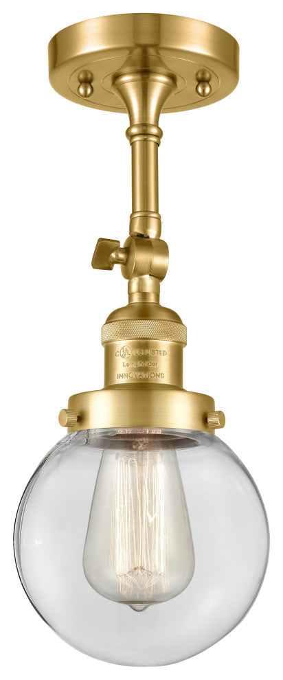 Beacon Sconce, Satin Gold, Clear