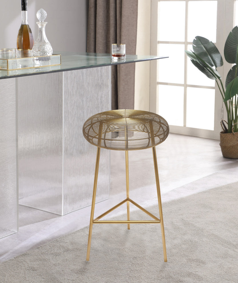 Tuscany Durable Metal Stool, Gold, Counter Height