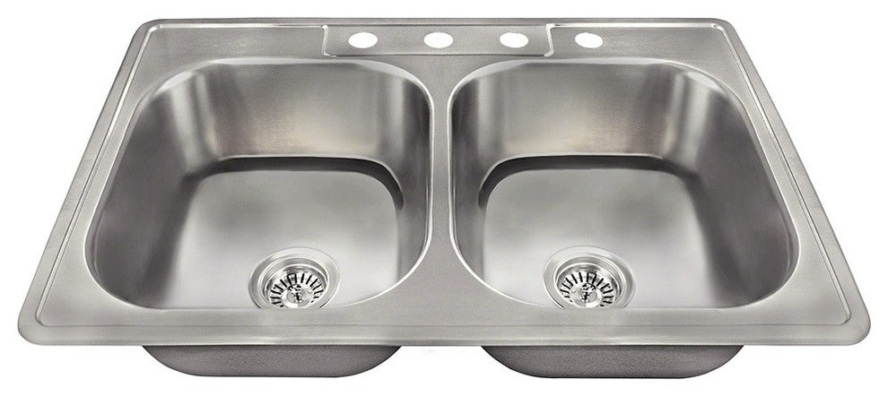 PT2201US Topmount Double Equal Bowl Stainless Steel Sink