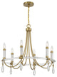 Mayfair 6-Light Chandelier, Warm Brass and Chrome