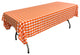Polyester Gingham Checkered 60"x90" Rectangular Tablecloth, White and Orange
