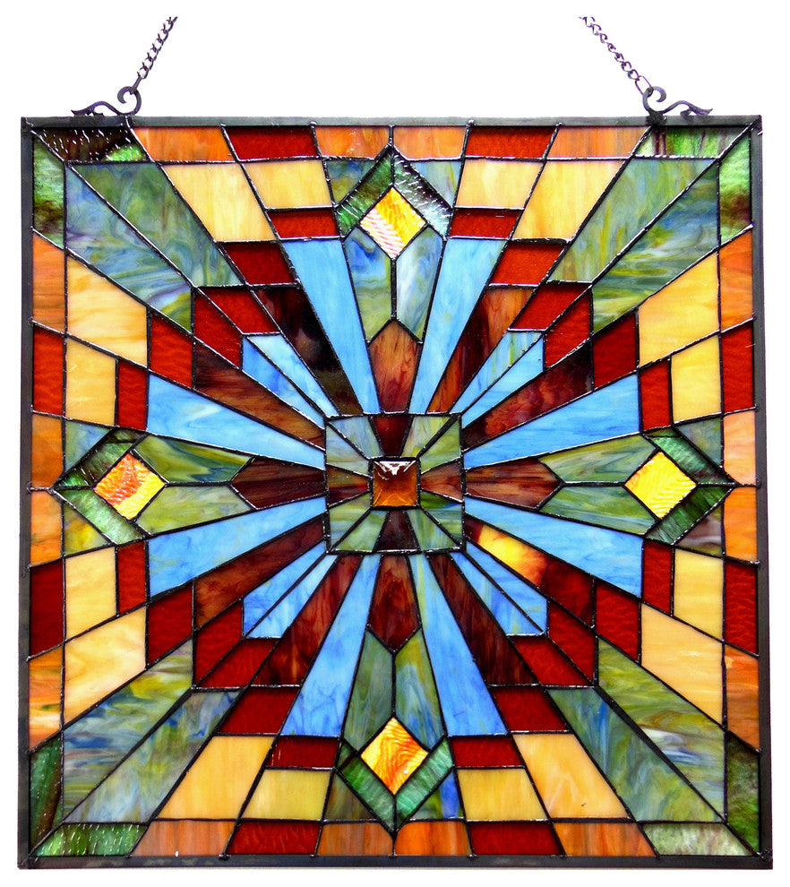 EMMA, Tiffany-glass Window Panel, 24"