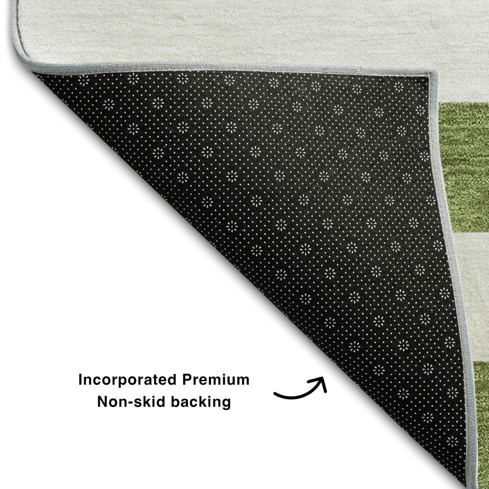 Premium Machine Washable Mayfield AMF528 Olive 8' x 8' Round Rug