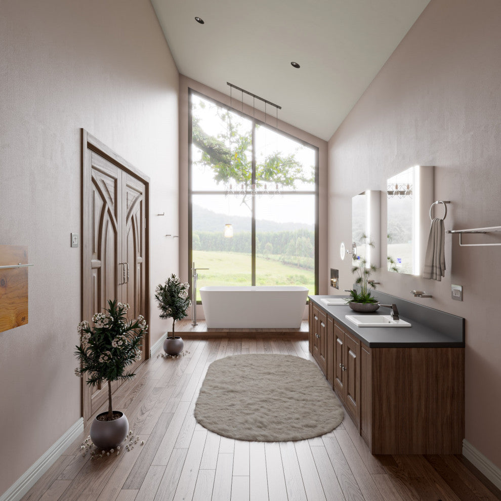 White 17" Square Drop, Ceramic Sink With Faucet Hole
