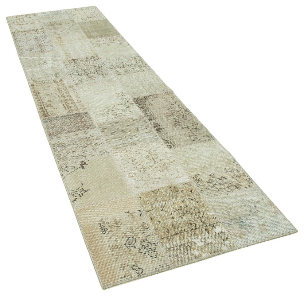 Rug N Carpet - Hand-Knotted Oriental 2' 9" x 9' 10" Small Patchwork Runner Rug