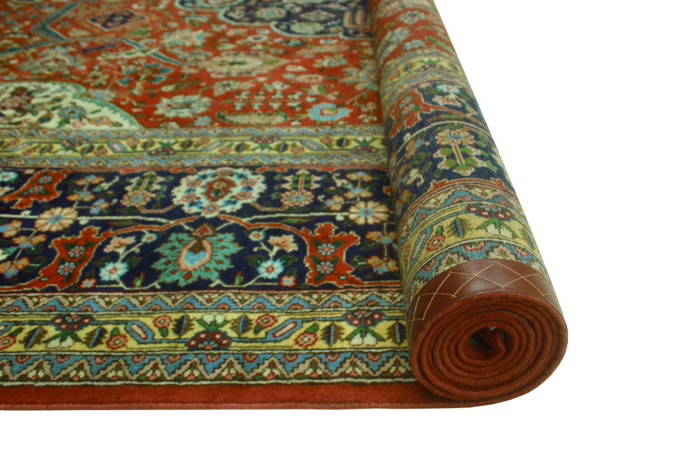 Super Vintage Distressed Colson Rust/Navy Rug, 11'5 x 15'10