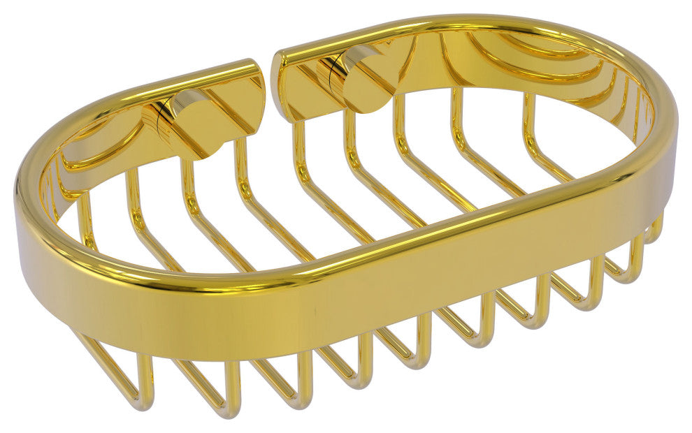 Oval Soap Basket, Polished Brass