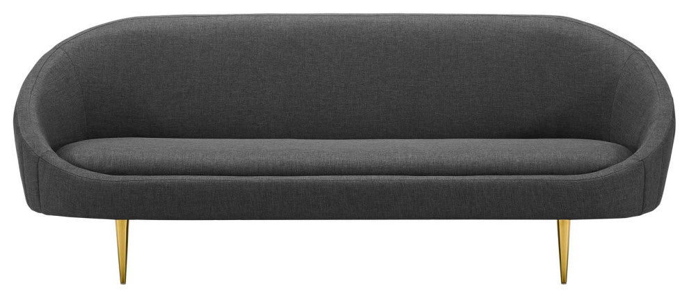 Sublime Vertical Curve Back Fabric Sofa Gray
