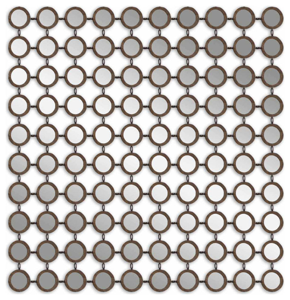 Uttermost Dinuba Contemporary Metal Mirror in Lightly Antiqued Silver