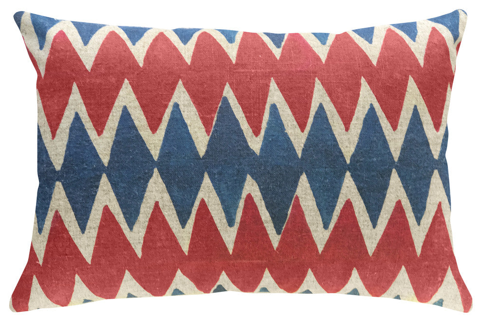 Diamonds Linen Pillow, 18"x12"
