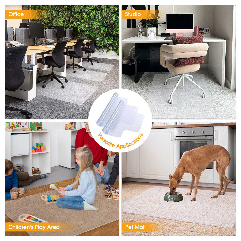 Yescom PVC Floor Mats for Carpet Rectangle 48"x36" Office Desk Chair Mat