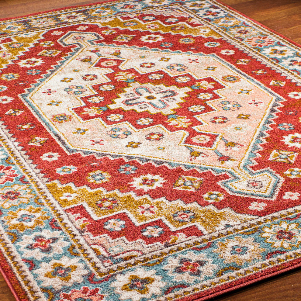 Jolly Traditional Heriz Rug - Terracotta - 7' 10" X 9' 10"