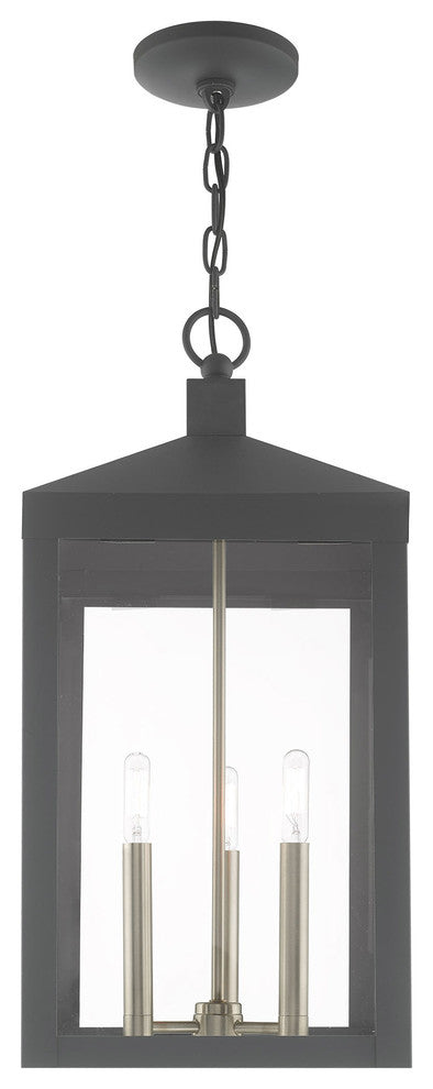 Livex Lighting Scandinavian Gray 3-Light Outdoor Pendant Lantern